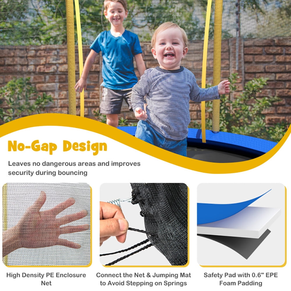 GVN Trampoline, Outdoor Recreational Trampolines,10 Feet Unique Flower Shape Trampoline with Galvanized Steel Frame-Yellow