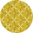 thumbnail image 1 of Ahgly Company Machine Washable Indoor Round Transitional Banana Yellow Area Rugs, 5' Round, 1 of 7