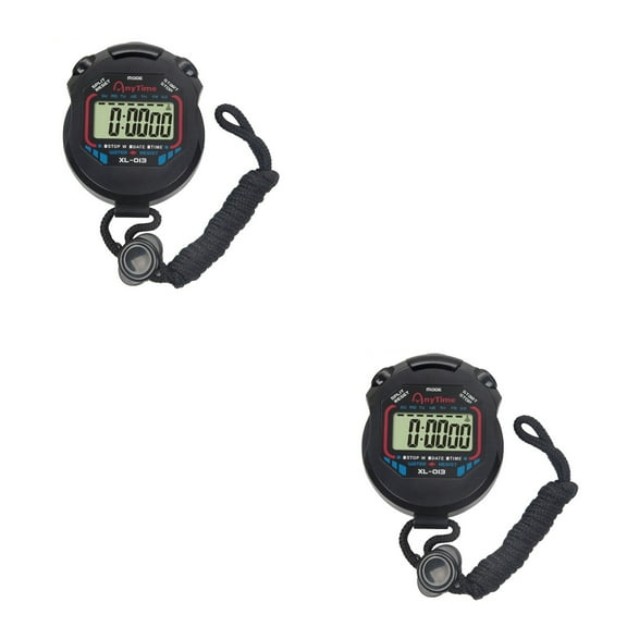 2 Pieces Exercise Timer Sports Referee Stopwatch Miss Black