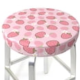thumbnail image 3 of Fotbe Strawberries Stool Covers Round,Waterproof Round Bar Stool Covers Bar Chair Covers Washable Stool Cushion Slipcover for 12-14 Inch Chair-14 inch, 3 of 7