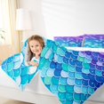 thumbnail image 3 of Feelyou Gradient Mermaid Scale Twin Comforter Sets for Kids Boys Girls, Dreamy Sea Princess Bedding Set, Purple Blue, Reversible, 2-Piece, 3 of 6