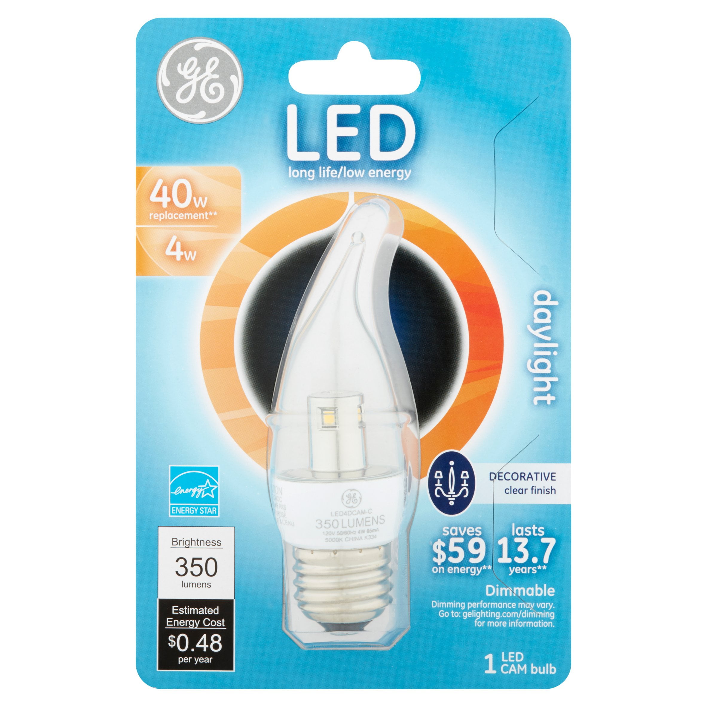 GE LED 4W 350 Lumens Daylight CAM Bulb
