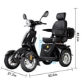thumbnail image 3 of QEEKA Heavy-Duty All Terrain 4-Wheel Mobility Scooter, Black, 500 lb Limit, 3 of 8