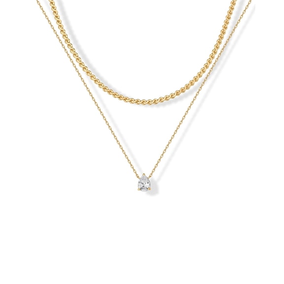 SKQIT Layered Gold Necklaces for Women,14K Gold Plated Dainty Stackable Stack Choker Necklaces for Women Trendy Layering Pendant Chain Necklace Set Gold Jewelry for Women Gifts