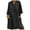 Black, variant on Ichuanyi Dresses for Women 2022, Fall Fashion Women Loose V-Neck Solid 3/4 Sleeve Cotton And Linen Dress