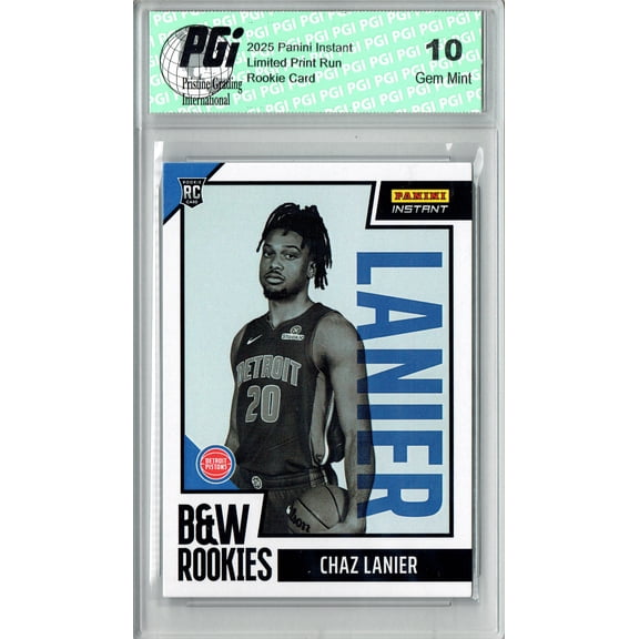 Chaz Lanier 2025 Panini Instant #BWR-39 Black White 256 Made Rookie Card PGI 10