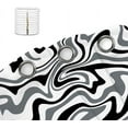 thumbnail image 5 of Boho Black and White Shower Curtain Cute Hippie Spiral Stripe 70s Retro Boho Minimal Aesthetic Groovy Modern Art Bathroom Accessories Waterproof Fabric Curtain with 12PCS Hooks, 72X72in, 5 of 6