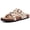 Stone, variant on Litfun Women's Cork Footbed Sandals with Arch Support Slip-on Slide Sandals with Adjustable Buckles, Brown