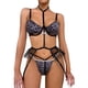 thumbnail image 1 of Conjunto de ropa interior Gibobby mujer Liguero con Medias y Tanga Talla Grande, 1 of 5