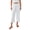 White, variant on Musuos Women's Summer Capris Drawstring Elastic Waist Solid Color Loose Cropped Pants Casual Trousers