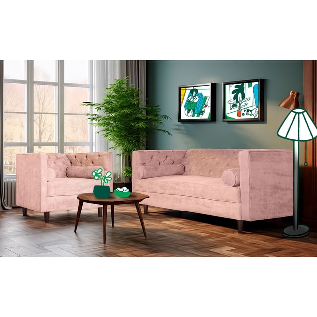 Sala 3-2 De Velvet Palo De Rosa Modelo Banks