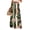 Army Green, variant on Women's Drawstring Waist Leaf Print Wide Leg Pants with Split Detail for Casual & Summer Wear Blue 2XL