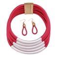 thumbnail image 4 of Collar de joyería africana Salvador Gargantilla de joyería tejida múltiples capas Rojo, 4 of 9