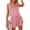 Pink, variant on Summer Sleeveless Women Casual Low Round Neck Romper Jumpsuit with Pockets