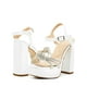 thumbnail image 3 of Zapatilla Con Plataforma Tacon Ancho Elegantes Color Plata plateado 25, 3 of 7
