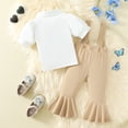 thumbnail image 5 of Girls Girls Spring Summer Gentleman Short Sleeve Back With Flared Pant Suit Girls Sleeve Bow Tie Top Casual Pants, 5 of 8