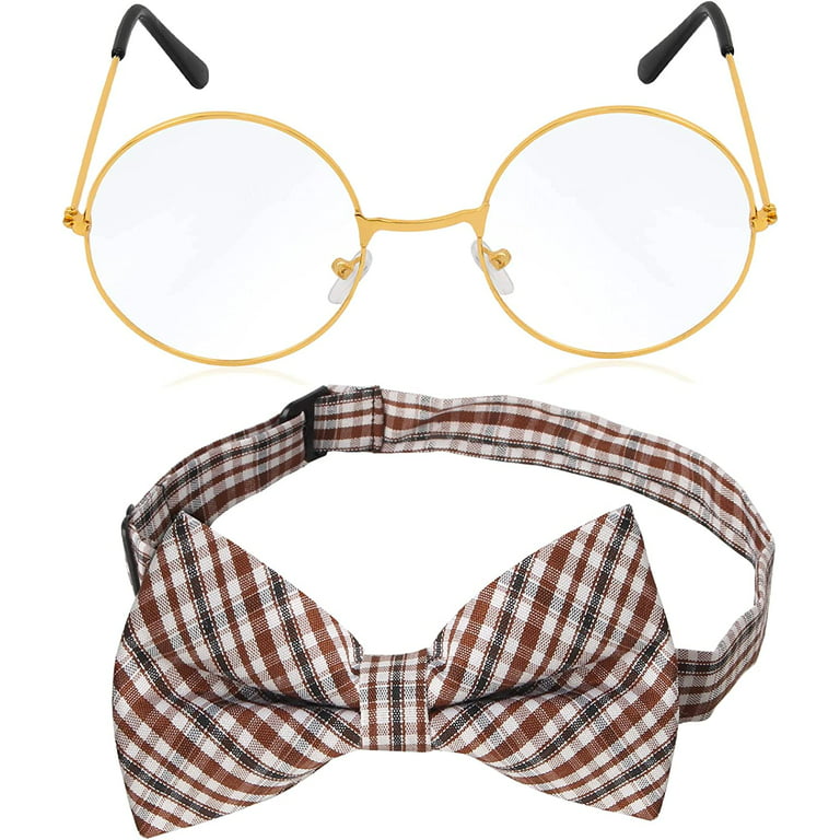 Pattern with cute owls with trendy accessories - glasses, bow-tie