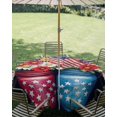 thumbnail image 3 of Outdoor Tablecloth with Umbrella Hole Zipper 4th of July Round Tablecloth 60" Waterproof Outside Table Cloth American Flag Independence Day Floral Black Patio Table Cover Tablecloths for Picnic Party, 3 of 8