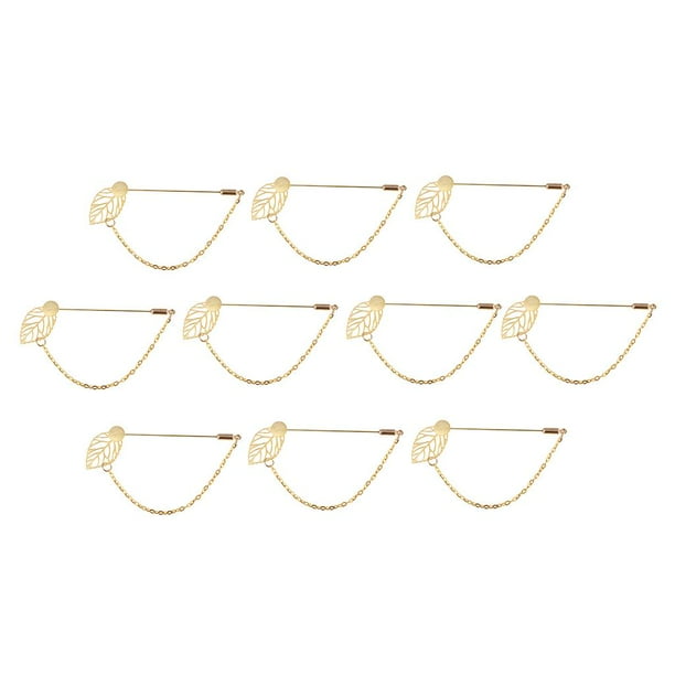10pcs hoja de de latón Stick Pin Base broche pegamento en el Oro Zulema Base del pin del palito de la solapa