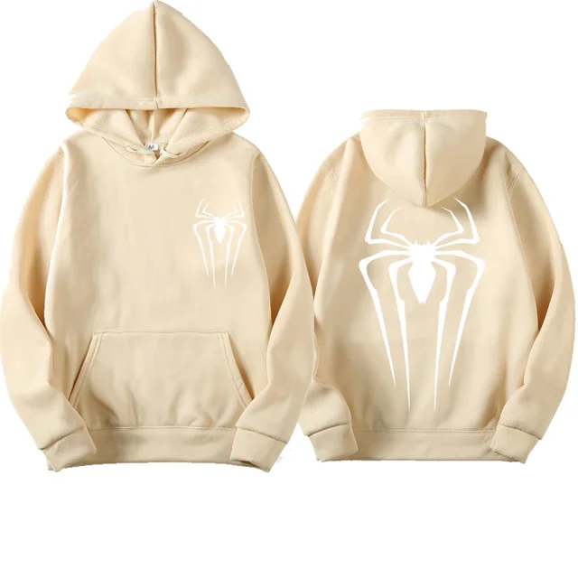 Spinnenmuster Herbst und Winter neuer Herren- und Damenpullover Street Spider Print Sudadera con capucha y taquilla