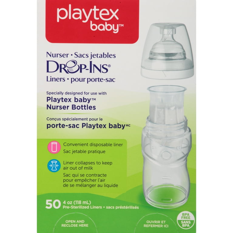Playtex Baby Drop-Ins Liners, Disposable, 4-6oz, 50 Count, Anti