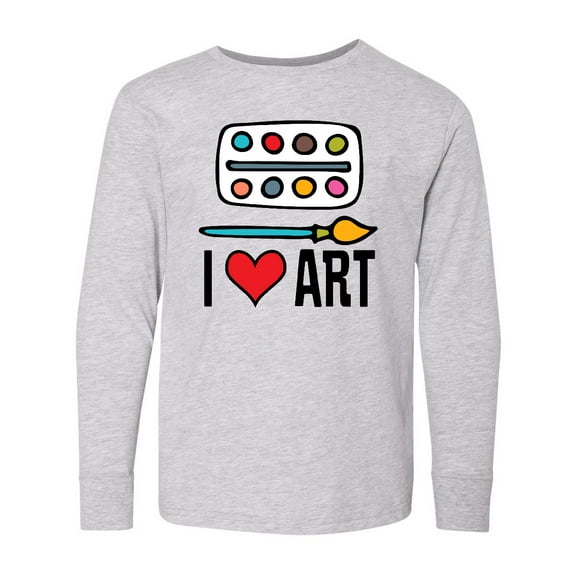 Inktastic Painting I Love Art Long Sleeve Youth T-Shirt