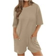 thumbnail image 2 of Oplxuo Rompers for Women Casual Oversized Athletic Jumpsuits Overalls Workout Hot Shot Tee Romper, 2 of 7
