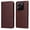 Brown, variant on Wallet Phone Case for Xiaomi Redmi Note 14 4G with Card Holder and Stand Function Black