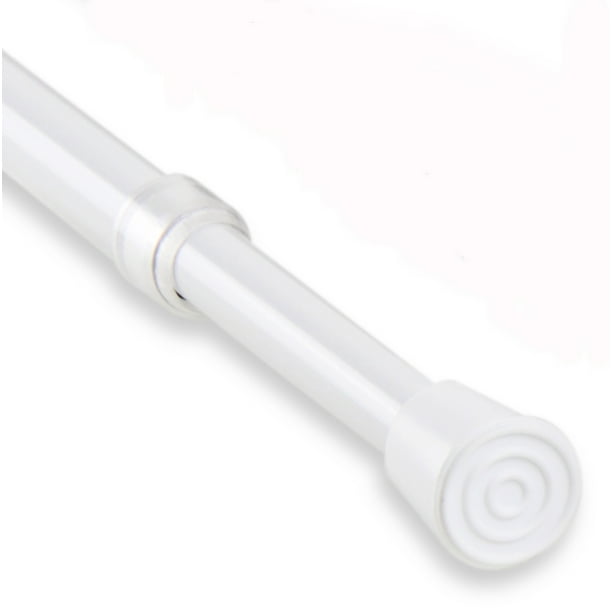 7/16" Round Spring Tension Rod, White,1828"