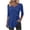 Blue, variant on Lenpel Tunic Tops for Women Trendy Long Sleeve Cross V Neck Curved Hem Button down Shirts Loose Fit Casual Blouses(Watermelon Red,X-Large)
