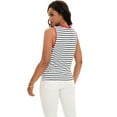 thumbnail image 4 of DARING DIVA Women's Striped Tank Top with Color Block S White Red, 4 of 7