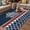 DarkBlue Red, variant on Navy Blue Coastal Outdoor Rug for Patio/Deck/Porch, Non-Slip Large Area Rug 3 x 5 Ft, Nautical Ocean Sea Rudder Abstract Art Indoor Outdoor Rugs Washable Area Rugs, Camping Rug Carpet Runner