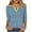 Blue, variant on CLOISE Womens Shirts Fall Fashion Striped Tees V Neck 3/4 Sleeve Tops Casual Colorblock Basic Shirts Flowy Outfits Green L