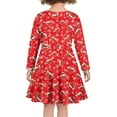 thumbnail image 3 of DISNIMO Long Sleeve Christmas Dress Girls Strawberry Dress 11-12 Girl Dresses Kids Snowflake Dress Girls Above Knee Dress for Girls Knee Length Dresses for Church Girls Dress Soft Kids Dress Child, 3 of 6