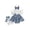 Floral Blue, variant on VeFlora Girl Fall Romper Dress Long Sleeve Romper Headband Socks Set Clothes