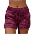 thumbnail image 2 of Bzhegqhd Spring Summer Solid Color Pockets Yoga Drawstring Outwear Sports Shorts for Women, 2 of 7