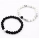 thumbnail image 3 of (20 cm en blanco y negro)Pulseras a distancia | Elástico fuerte | Relación de amistad Parejas Su Suya | Ágata Howlita Blanca Ónix Negro, 3 of 5