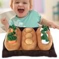 thumbnail image 4 of Juguetes de peluche de zanahoria creativos para niños, almohada relajante, divertido juguete masticable de verduras para perros. Marrón, 4 of 8