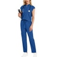 thumbnail image 4 of 2pcs/women's surgical gown set modern version top and drawstring waist pants scrub uniform set, 4 of 7