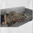 thumbnail image 6 of Rustic Soft Flannel Fleece Throw Blanket, Timber Rustic Door in Wall of an Old Log House Abandoned Building Entrance Gate, Cozy Plush for Indoor and Outdoor Use, 70" x 90", Brown, by Ambesonne, 6 of 6