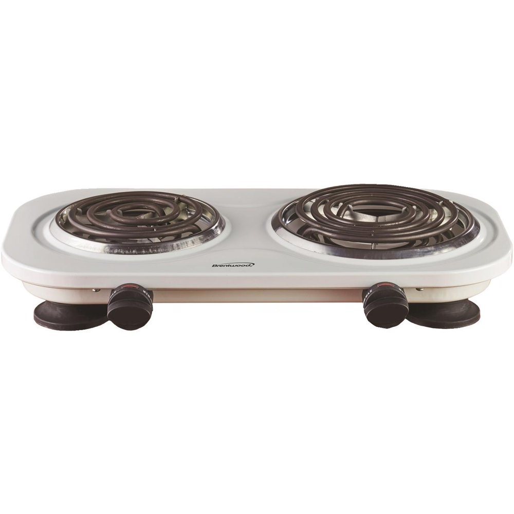 Brentwood Appliances Ts361w 1,500watt Double Electric Burner (white)