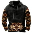 thumbnail image 2 of BiZtdJrK Men Vintage Print Hoodie Western Aztec Ethnic Clothing Casual Long Sleeve Pullover Sweatshirts Oversized Fashion Country Sweatshirt Sales Today Clearance Black XXL, 2 of 3
