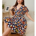 thumbnail image 6 of Plus Size Dress For Women Women's Casual Sexy Fashion Summer V Neck Short Sleeve Loose Printing Plus Size Dress Spring Summer Dresses For Women 2023, 6 of 6