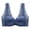 Blue, variant on Women Solid Everyday Bras Lace Ruffle Wide Shoulder Strap Bra Front Fastener Breathable Light Lift Comfy Daily Wear Bra