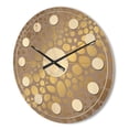 thumbnail image 3 of Designart 'Golden Colored Marble Design III' Mid-Century Modern Wood Wall Clock, 3 of 5