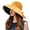 Yellow, variant on Cheers.US Women Polyester Wide Brim Sun Hats with Strap Foldable Sun Protective Bucket Hat Anti UV Beach Holiday Hat
