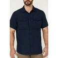 thumbnail image 3 of Brothers And Sons Men's Solid Dobby Performance Short Sleeve Button-Down Western - BASSP22W06-NVY, 3 of 4