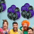 thumbnail image 7 of PMU Balloons PartyTex 11in Premium Purple and Black with All-Over Print Green Leaves Pkg/12, 7 of 7