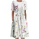 thumbnail image 2 of ICHUANYI Clearance Women's Summer Bohemian Print Short Sleeve Beach Dress Knee Length Dress(White, L) ICHUANYI WER2023080704578, 2 of 5