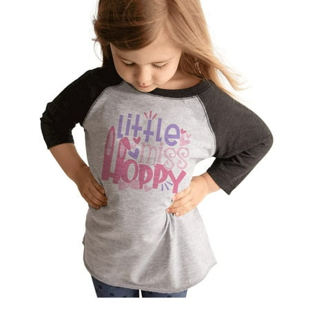 

7 ate 9 Apparel Girls Happy Easter Shirts - Litte Miss Hoppy Grey Shirt 2T